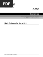 Mark Scheme For June 2011: Economics