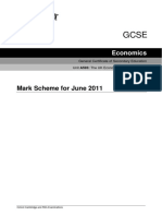 Mark Scheme For June 2011: Economics