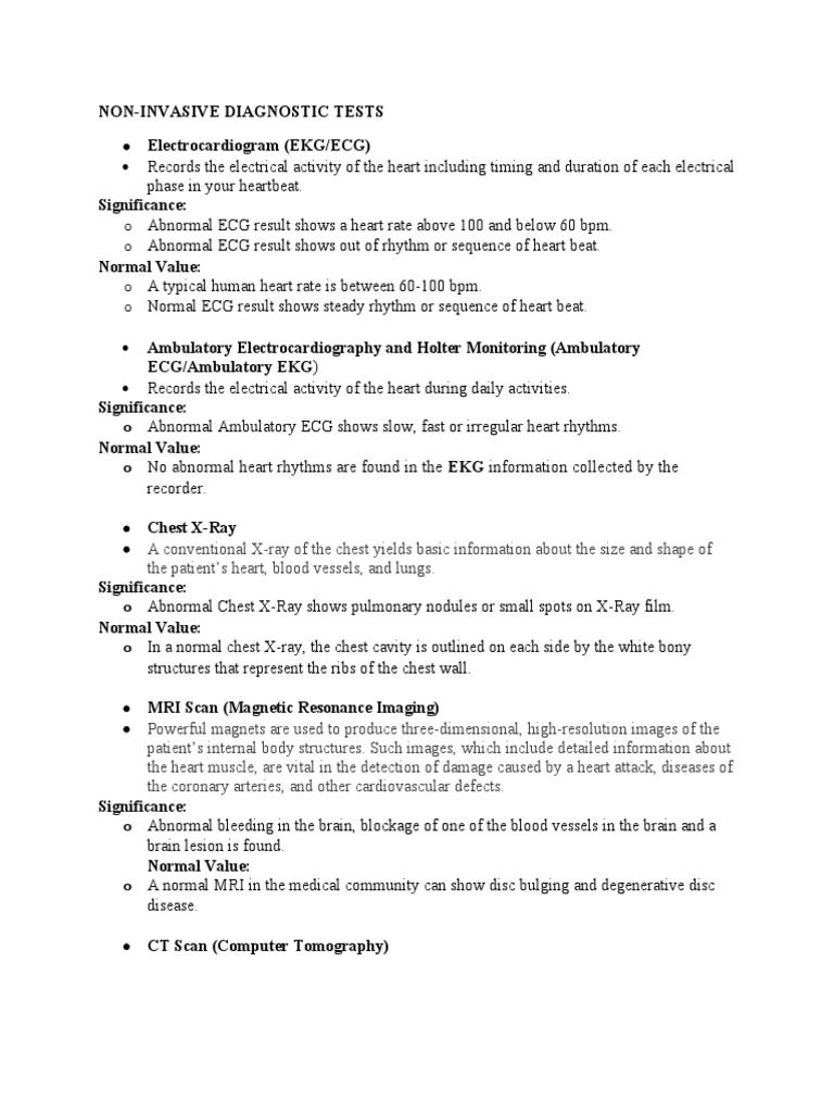 Diagnostic tests pdf heart electrocardiography