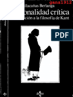 VILLACAÑAS BERLANGA, J. L. - Racionalidad Crítica (Introducción A La Filosofía de Kant) - 2