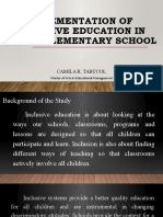 Implementation of Inclusive Education in Public Elementary School