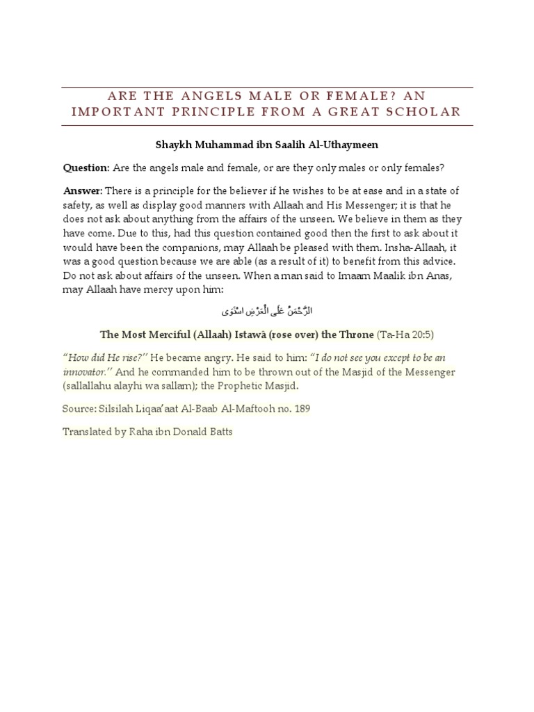 Are Angels Male Or Female In The Bible