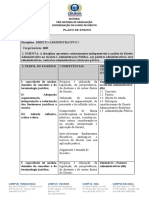 PLANO DE ENSINO DIREITO ADMINISTRATIVO I