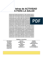 Sopa de letras de actividades saludables