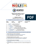 HUM 014 005, English 4, General Kelpatris Reyes Cordero, M.A. P3 - 2021 Module II. Unit 2. Exercises and Activities