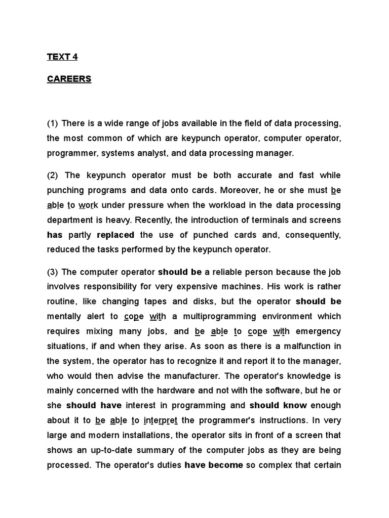 TEXTS - Computing 4 | PDF | Programmer | Computer Programming