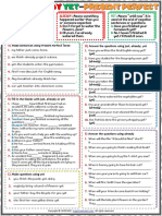 Present Perfect Tense Just Already Yet Esl Printable Exercises Worksheet