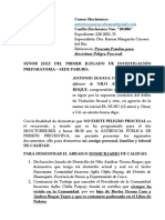 Presenta Pruebas para Arraigo Procesal NILO AMILCAR