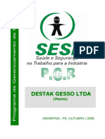 Programa de gerenciamento de riscos em empresa de gesso