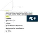Spectrophotometric Determination of Protein' Report