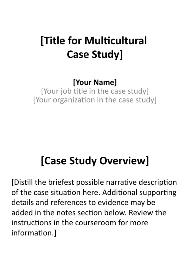 (Title For Multicultural Case Study) (Your Job Title in The Case