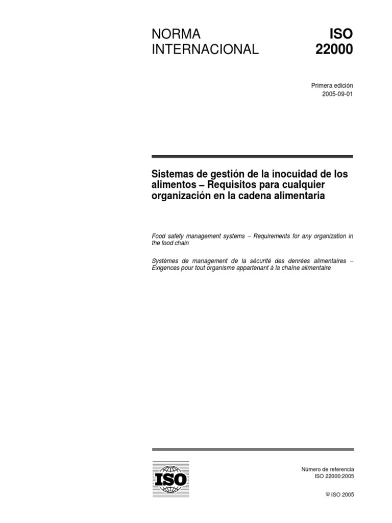 Iso 22000 | PDF | Seguridad alimenticia | Análisis de Riesgo y Puntos ...