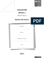 Evaluacion 5basico Modulo2 Matematica