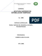 Teoria y Metodo Del Desarrollo Infantil. Psicomotricidad