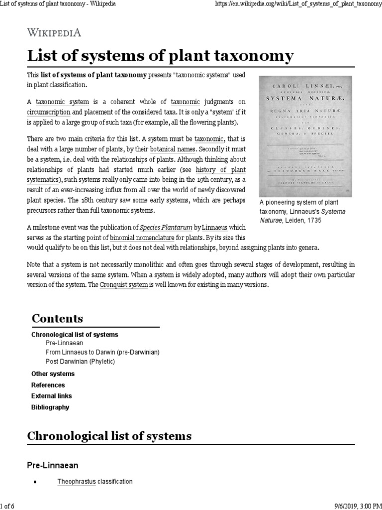 List of Systems of Plant Taxonomy PDF Taxonomy (Biology) Taxon