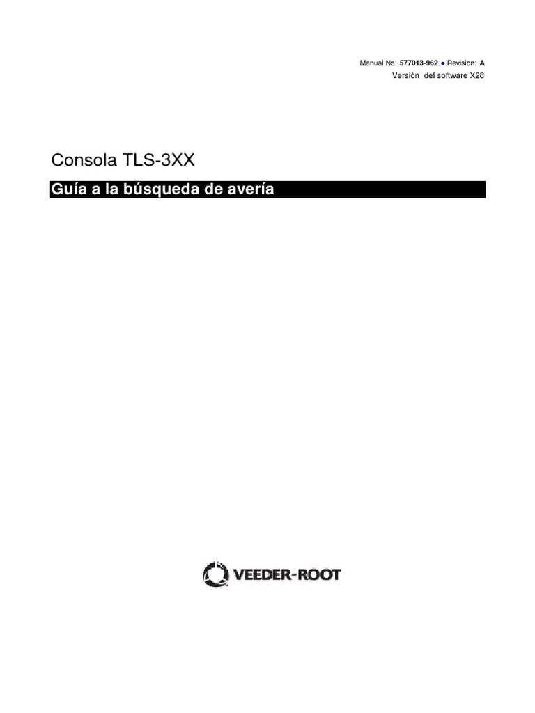Veeder Root TLS350R PDF Software Descarga electrostática