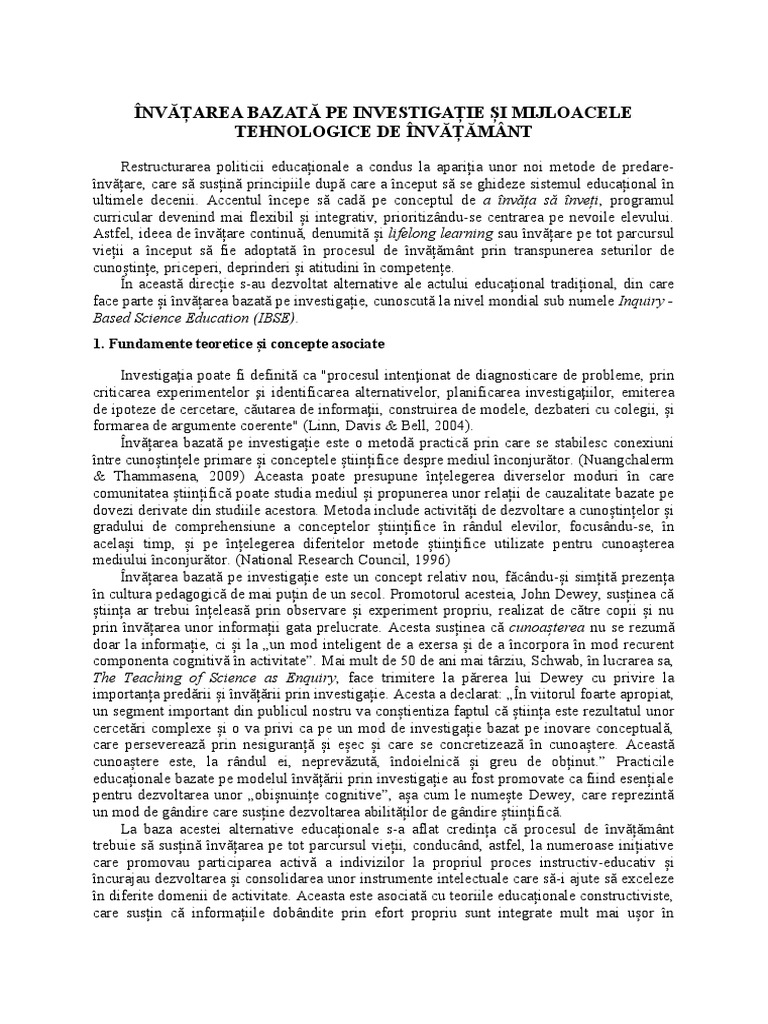 0 Invatarea Bazata Pe Investigatie Si Mijloacele Tehnologice de ...