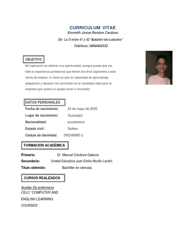Curriculum Vitae de Kenneth Rendon | PDF