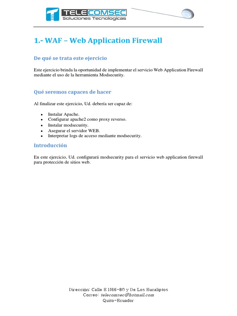 Implementación de WAF con Modsecurity en Apache | PDF | Transport Layer ...