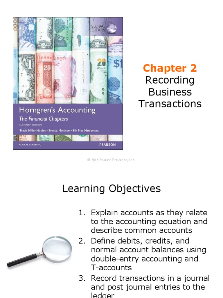 Recording Business Transactions: © 2016 Pearson Education, LTD | PDF ...