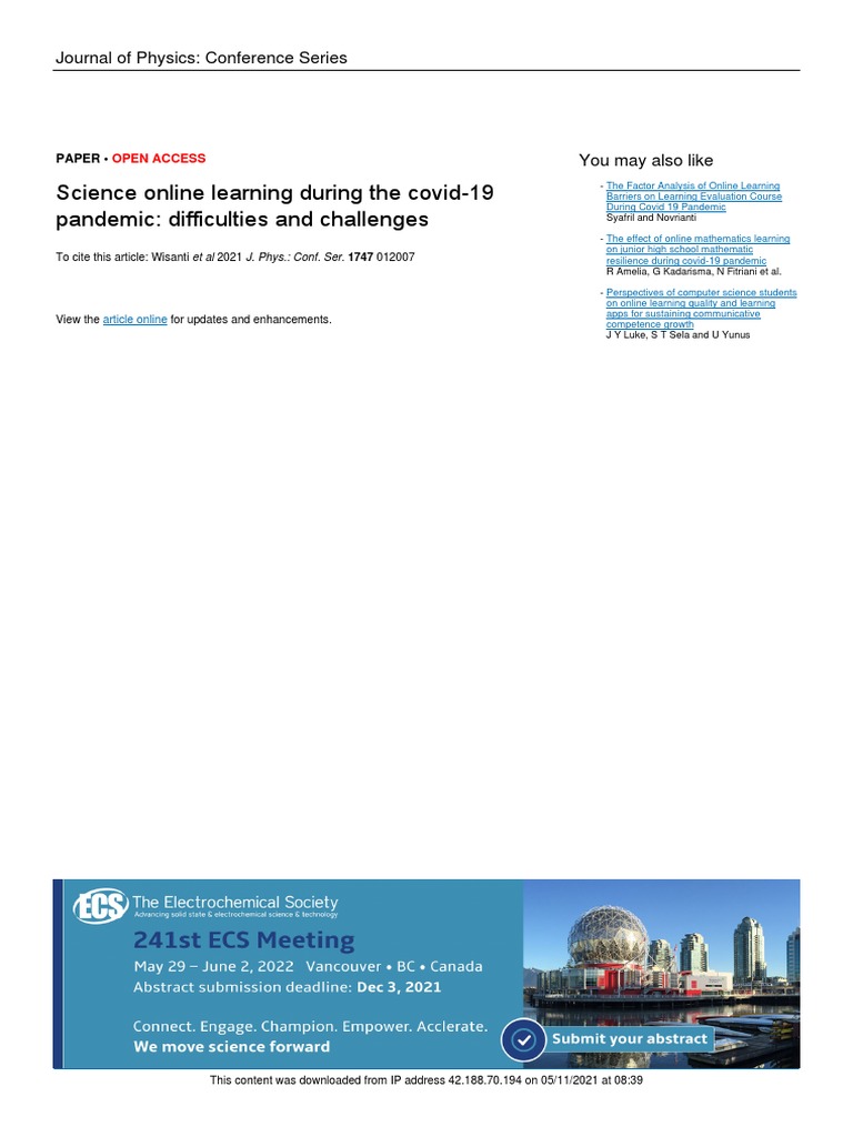 Online Learning Challenges During COVID-19 | PDF | Educational ...
