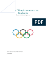 Os Jogos Olímpicos em 2021 e a Pandemia
