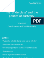 The Underclass' and The Politics of Austerity: SOCI2017 Class Structure and Social Inequality