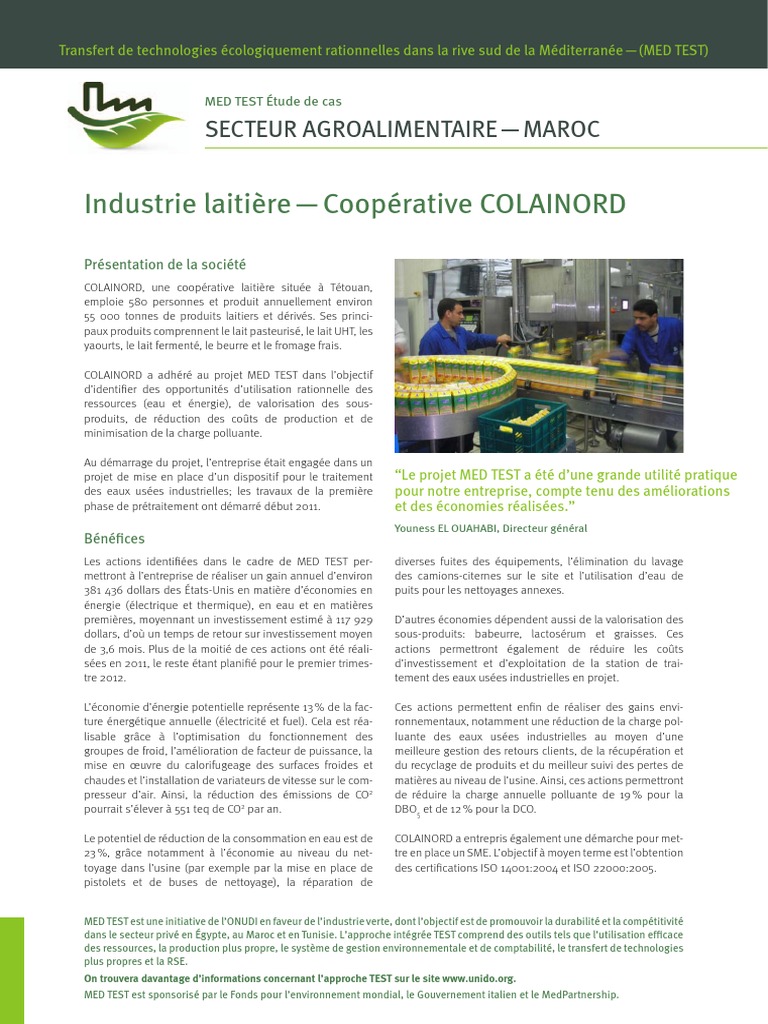 Optimisation des ressources chez Colainord | PDF | Eaux usées | Babeurre