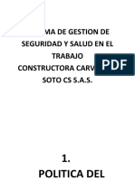 Sistema de Gestión de Seguridad y Salud en el Trabajo Constructora Carvajal