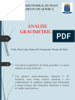 Análise gravimétrica: determinação de massa atômica