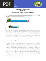 Learner'S Packet No. 2 Quarter 1 Understanding Culture Society and Politics