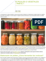 Elaboración de Pickles o Vegetales Fermentados CONASI