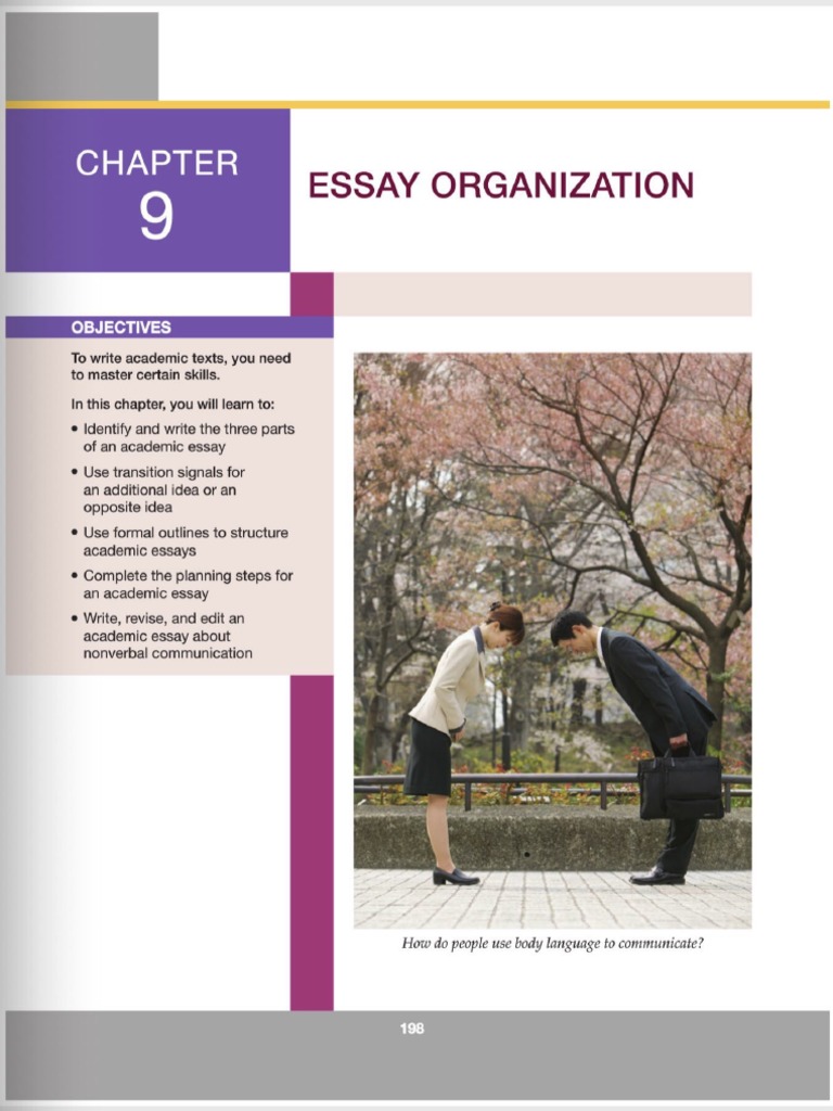 chapter 9 essay organization