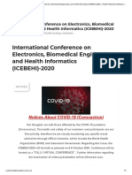 International Conference On Electronics, Biomedical Engineering, and Health Informatics (ICEBEHI) - 2020