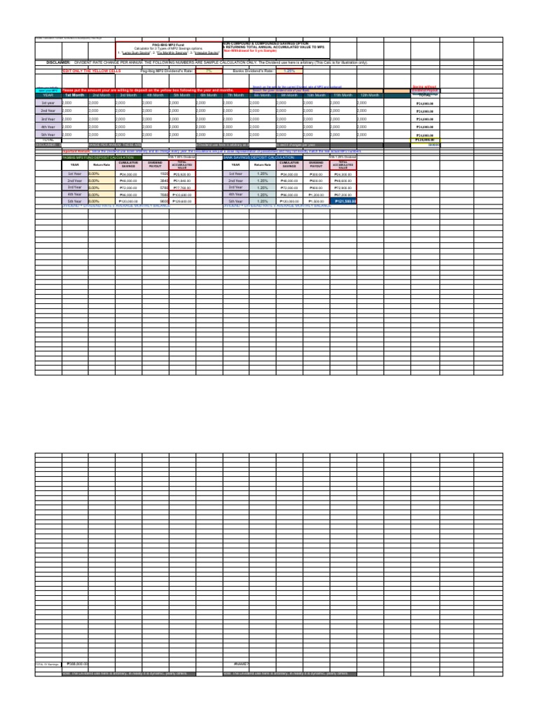 Pag-IBIG MP2 calculator compares savings options | PDF | Dividend ...