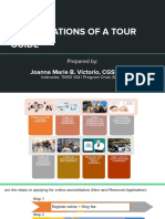 Qualifications of A Tour Guide: Joanna Marie B. Victorio, CGSP, MBA