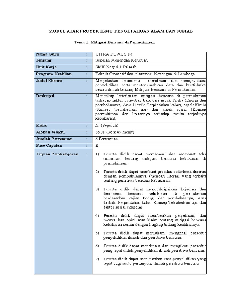 Modul Ajar Tema 1 Smkn 1 Palasah Pdf