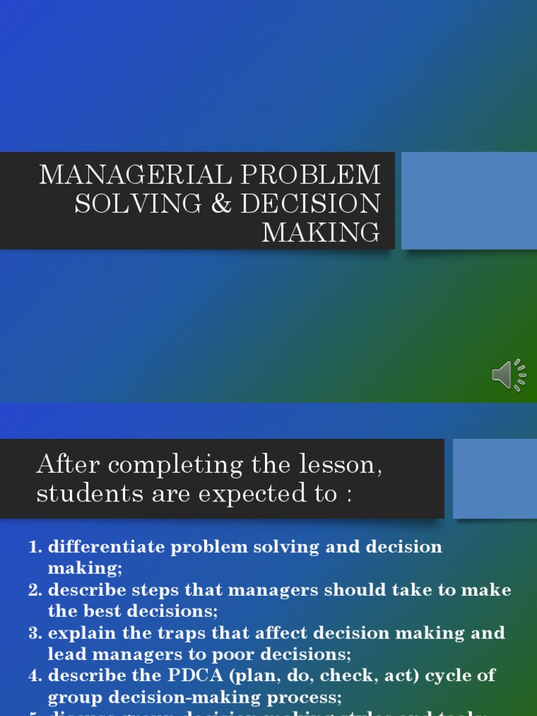managerial problem solving pdf