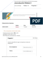 Cuestionario de Autoevaluación Módulo 3 - METODOLOGÍA DE LA INVESTIGACIÓN (Psicopedagogía)