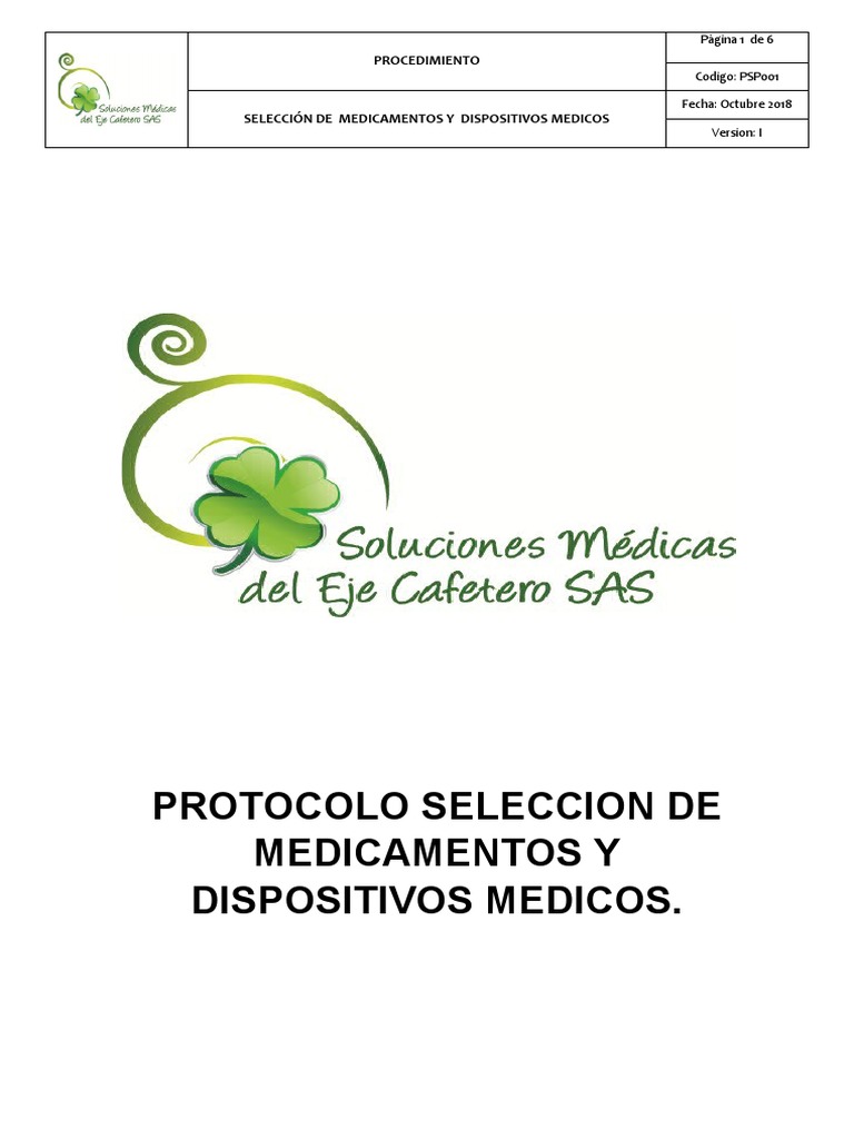 Protocolo Seleccion de MD y DM | PDF | Medicamentos con receta ...