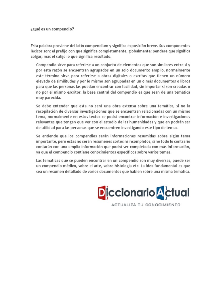 Que Es Un Compedio | PDF | Sumario abstracto) | Comunicación humana