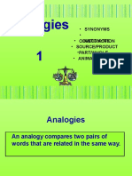 Analogies 1: - Part/Whole