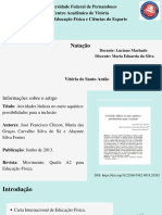 Artigo Sobre Natação, Uma Apresentação.