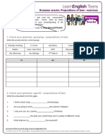 Grammar Snacks: Prepositions of Time - Exercises