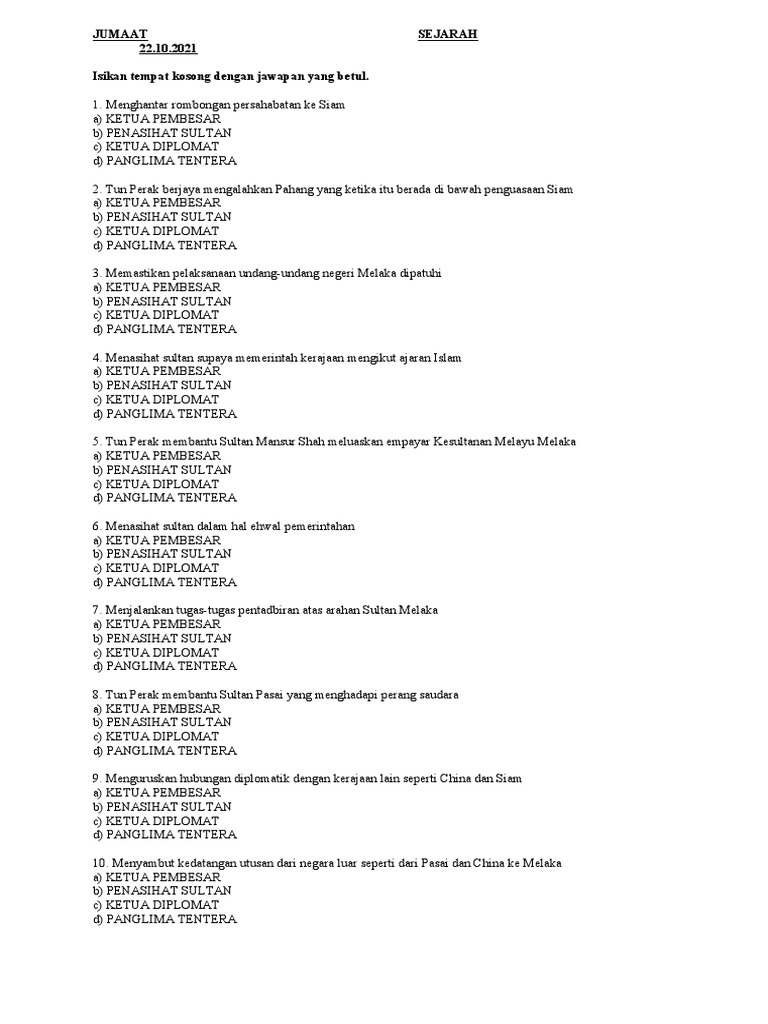Latihan Sejarah Unit 10 2 Tahun 4 Pdf