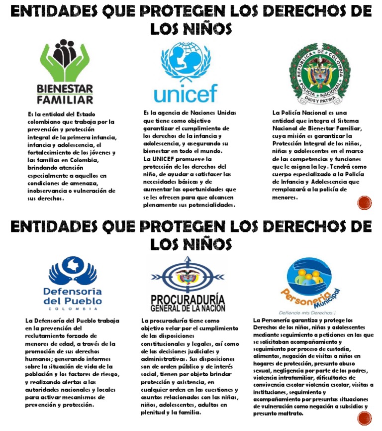 Entidades Que Protegen Los Derechos de Los Niños | PDF | Derechos de ...