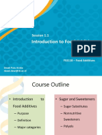 Introduction to Food Additives and Sugar Substitutes