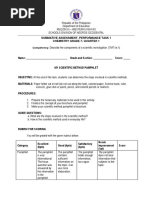 Summative Assessment-Performance Task 1 Chemistry Grade 7 - Quarter 1