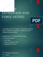 Demand Estimation and Forecasting: Prof. Samiullah Shaikh