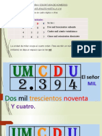 Lectura y escritura de números naturales hasta la U.M